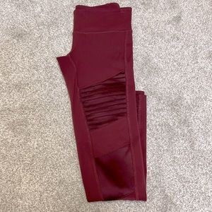 ALO Maroon Moto-Leggings in Size Small. EUC! Full-length.